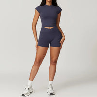 SaneShoppe-Women's Yoga Set: Crop Top, Bra, Leggings - Fitness Gym Sportswear