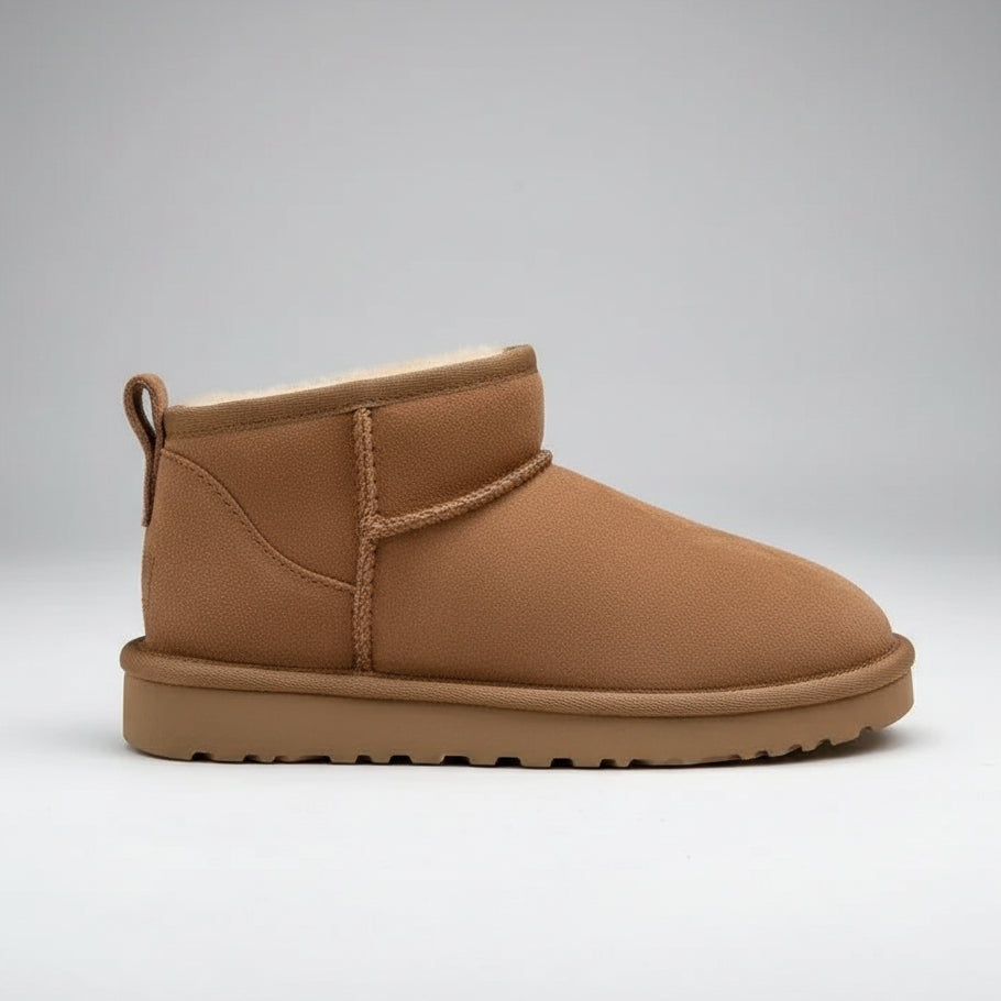 SaneShoppe-Stylish Winter Snow Boots with Sheepskin & Leather, Trendy Casual Warm Shoes