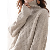 SaneShoppe-2024 Winter Women's Cashmere Oversized Sweater Pullover Long Sleeve S-3XL