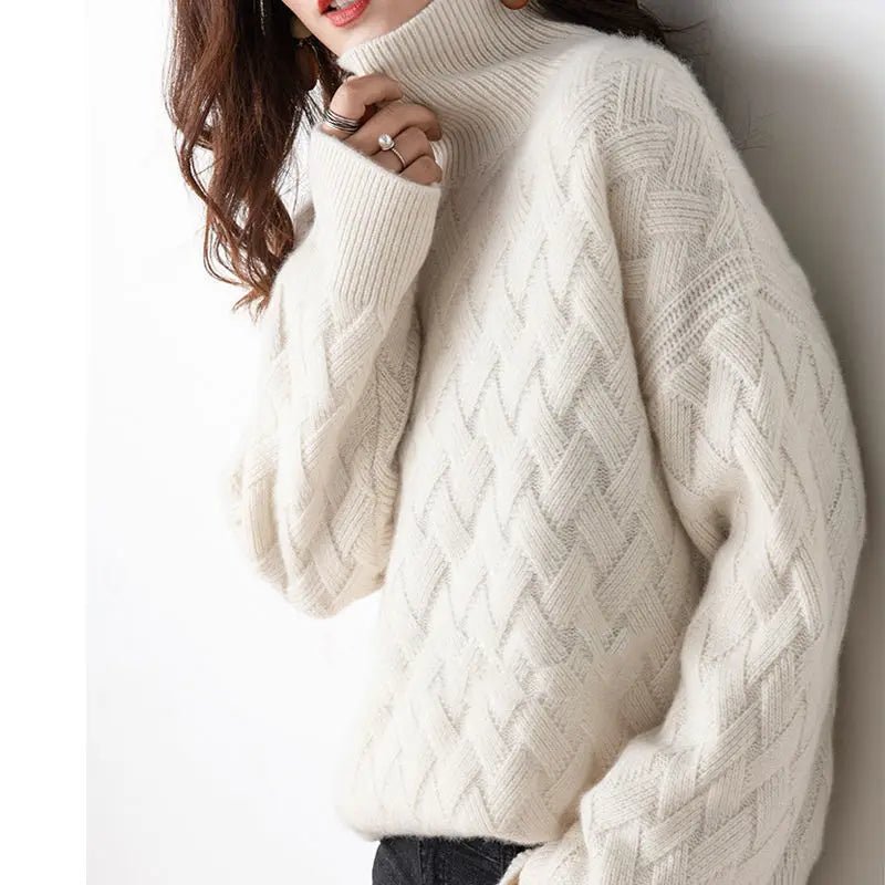 SaneShoppe-2024 Winter Women's Cashmere Oversized Sweater Pullover Long Sleeve S-3XL