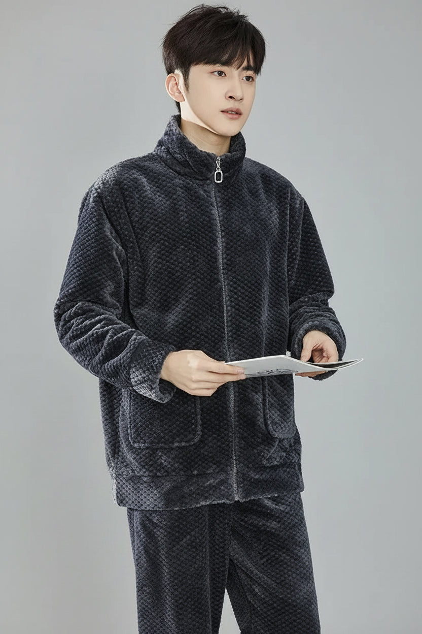 SaneShoppe-Men's Flannel Pajama Set | Soft Sleepwear for Autumn Winter 2026