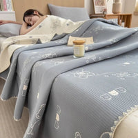 SaneShoppe - 2025 new cotton jacquard three - layer yarn wool towel quilt pure cotton blanket sofa cover blanket shawl blanket