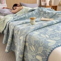 SaneShoppe - 2025 new cotton jacquard three - layer yarn wool towel quilt pure cotton blanket sofa cover blanket shawl blanket