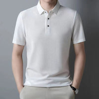 SaneShoppe-Men's Breathable M-4XL Summer T-shirt Business Casual Top 2026