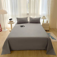 SaneShoppe-100% Cotton Solid Color Bed Sheet Set - 2026 Simple Style Comfort Series