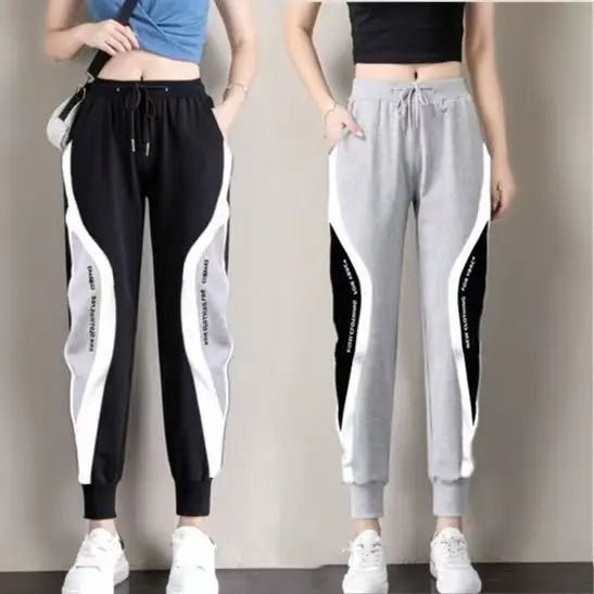 SaneShoppe-2026 Trendy Embroidered Sports Pants for Women Loose Fit Harem Style with Foot Guard