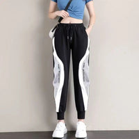 SaneShoppe-2026 Trendy Embroidered Sports Pants for Women Loose Fit Harem Style with Foot Guard