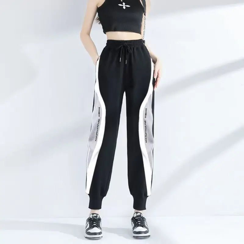 SaneShoppe-2026 Trendy Embroidered Sports Pants for Women Loose Fit Harem Style with Foot Guard