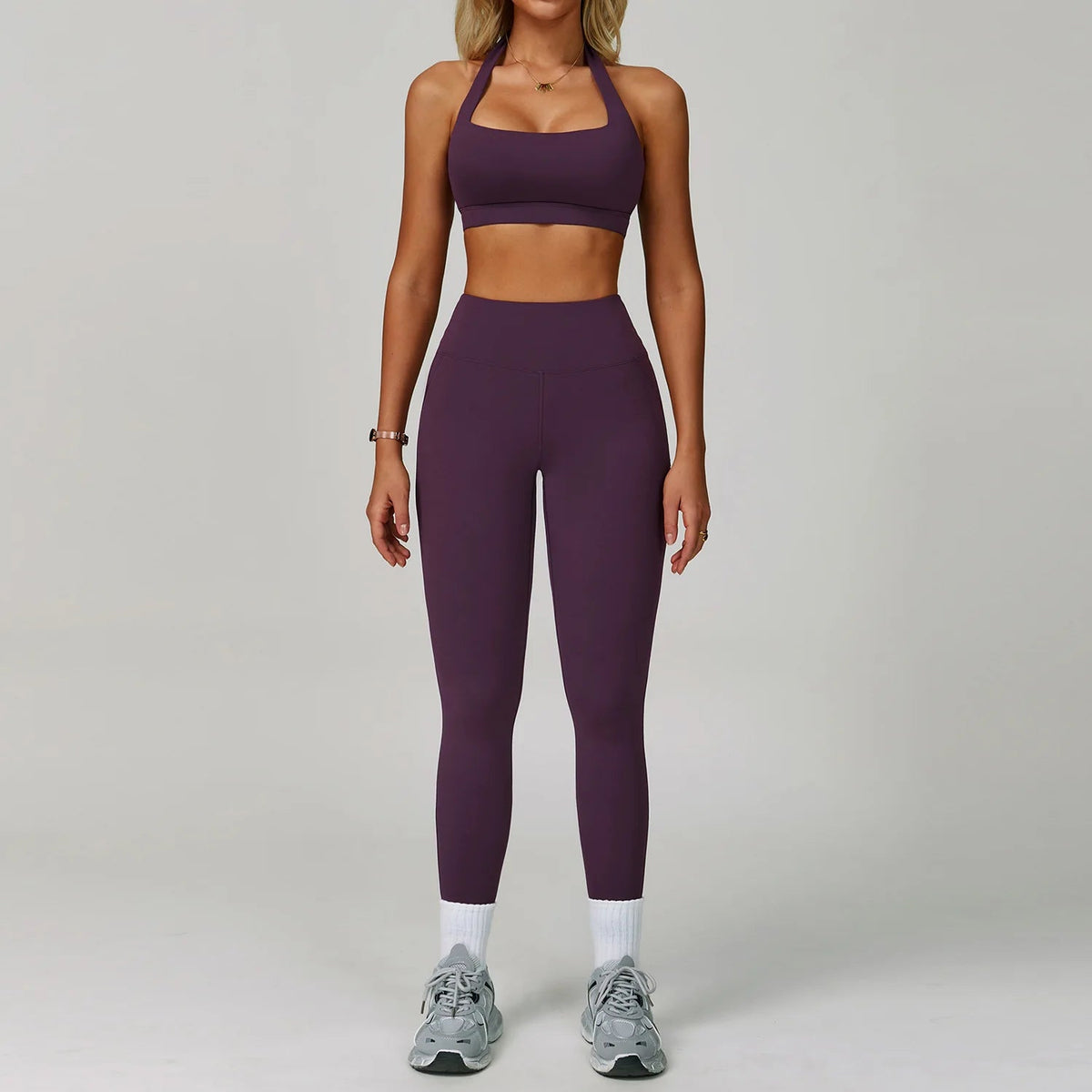SaneShoppe-Women's Yoga Gym Set - Sports Bra & High Waist Leggings - Fitness Workout Outfit