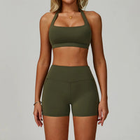 SaneShoppe-Women's Yoga Gym Set - Sports Bra & High Waist Leggings - Fitness Workout Outfit