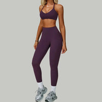SaneShoppe-Women's Yoga Gym Set - Sports Bra & High Waist Leggings - Fitness Workout Outfit