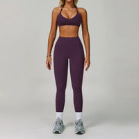 SaneShoppe-Women's Yoga Gym Set - Sports Bra & High Waist Leggings - Fitness Workout Outfit