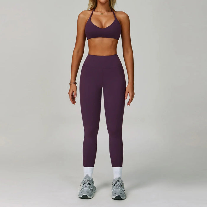 SaneShoppe-Women's Yoga Gym Set - Sports Bra & High Waist Leggings - Fitness Workout Outfit