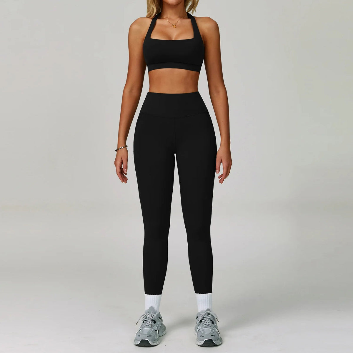 SaneShoppe-Women's Yoga Gym Set - Sports Bra & High Waist Leggings - Fitness Workout Outfit