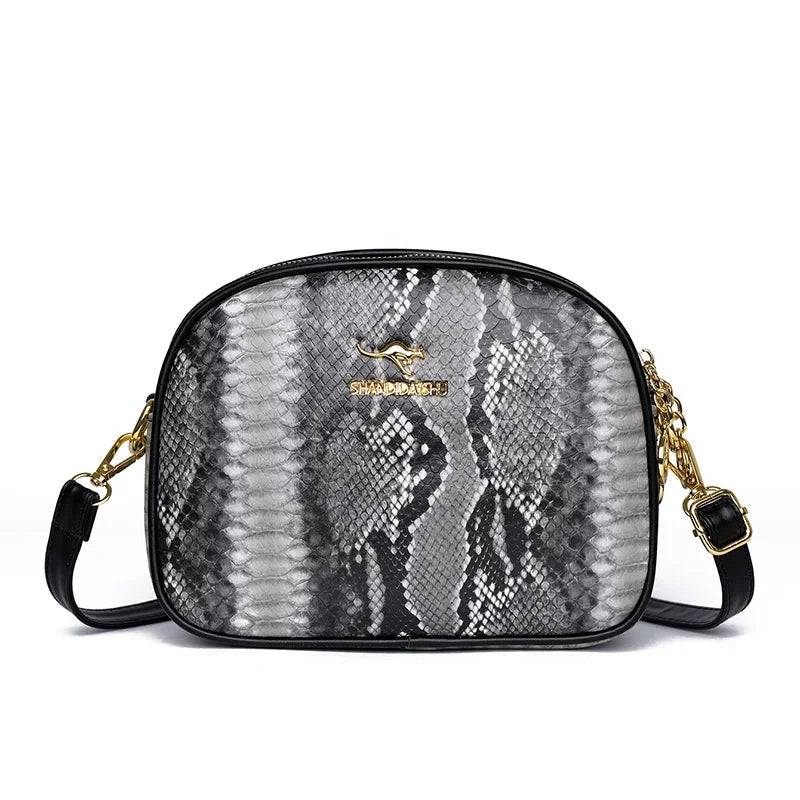SaneShoppe-Luxury Crocodile PU Leather Women's CrossBody Bag with Zipper Pockets