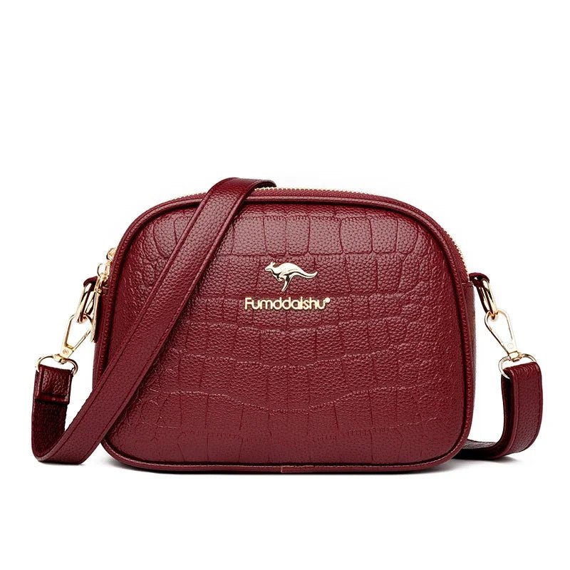 SaneShoppe-Luxury Crocodile PU Leather Women's CrossBody Bag with Zipper Pockets