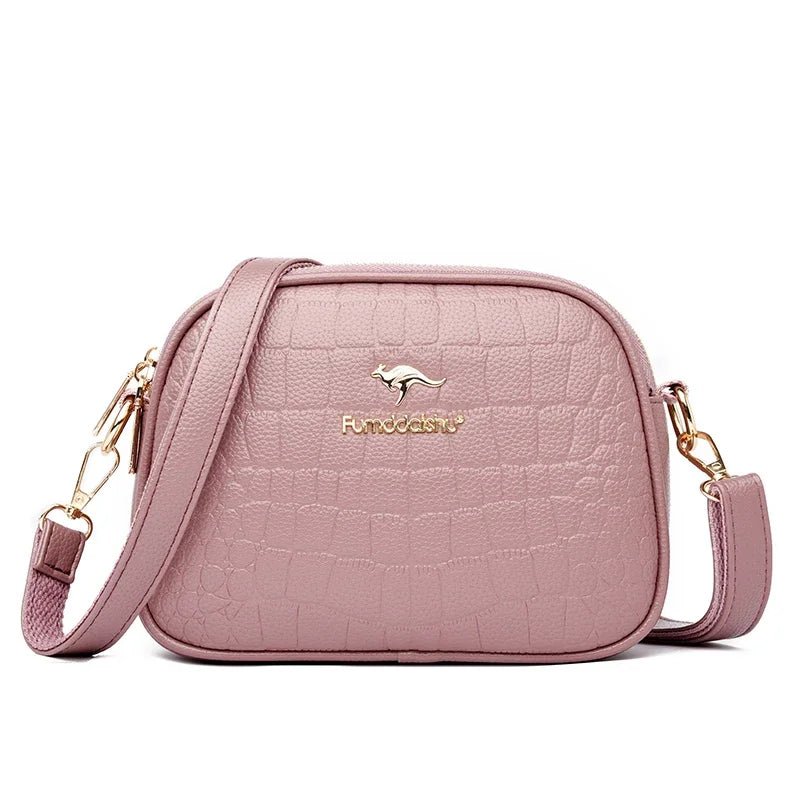 SaneShoppe-Luxury Crocodile PU Leather Women's CrossBody Bag with Zipper Pockets