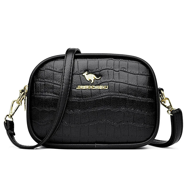 SaneShoppe-Luxury Crocodile PU Leather Women's CrossBody Bag with Zipper Pockets