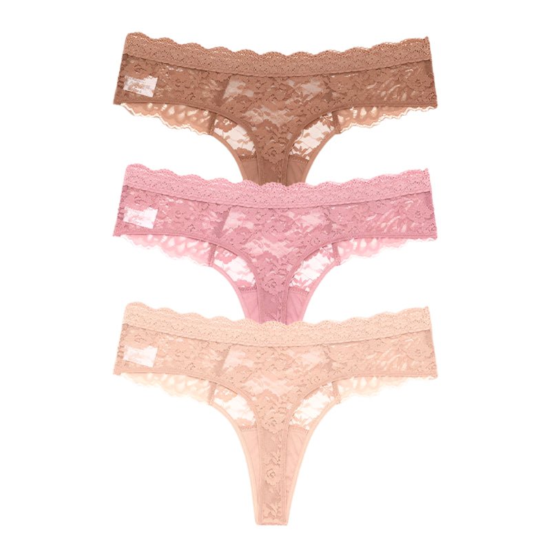 SaneShoppe - 3 PCS / Set S - XL Women Sexy Panties G - string Lace Lingerie Bikini