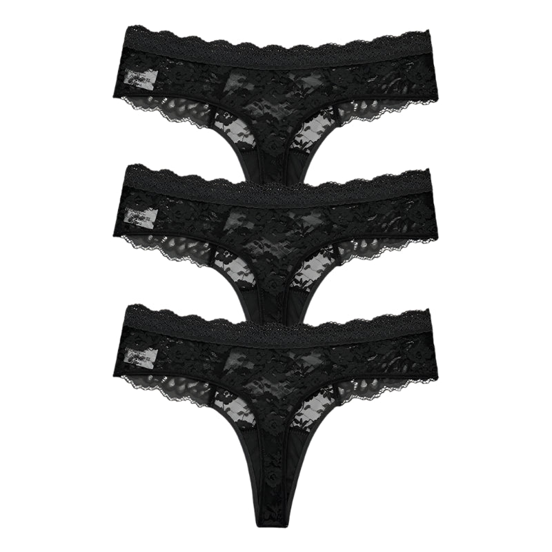 SaneShoppe - 3 PCS / Set S - XL Women Sexy Panties G - string Lace Lingerie Bikini