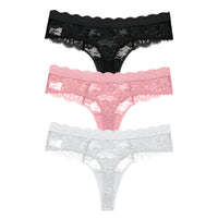 SaneShoppe 3 PCS / Set S - XL Women Sexy Panties G - string Lace Lingerie Bikini