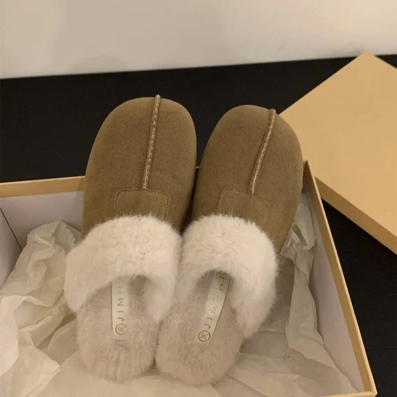 SaneShoppe-AJGS Natural Wool Grass Slippers Australian Sheepskin Women's Home Shoes