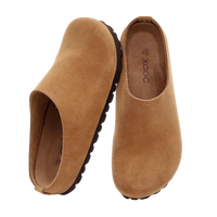 SaneShoppe-Cork Footbed Sandals with Arch Support - Anti Slip Leather Clogs