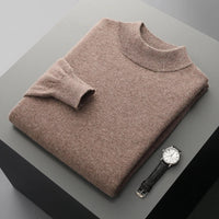 SaneShoppe-Men's Merino Wool Stand Up Collar Sweater - Soft & Warm Pullover