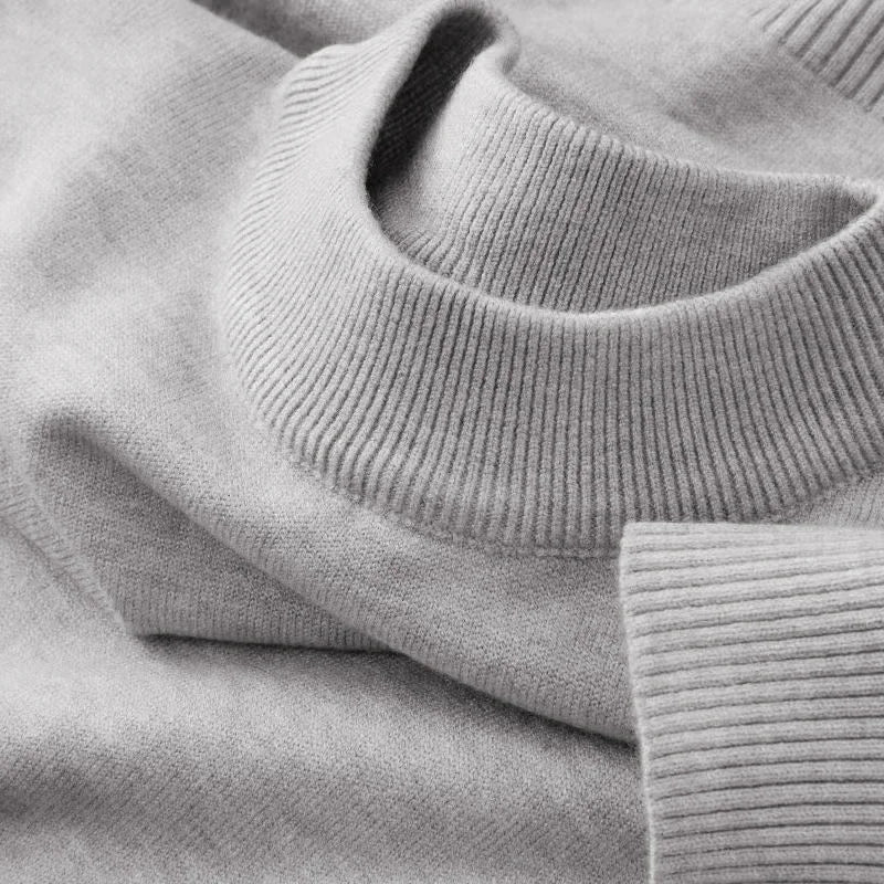 SaneShoppe-Men's Mock Turtleneck Sweater - Stylish Autumn Pullover