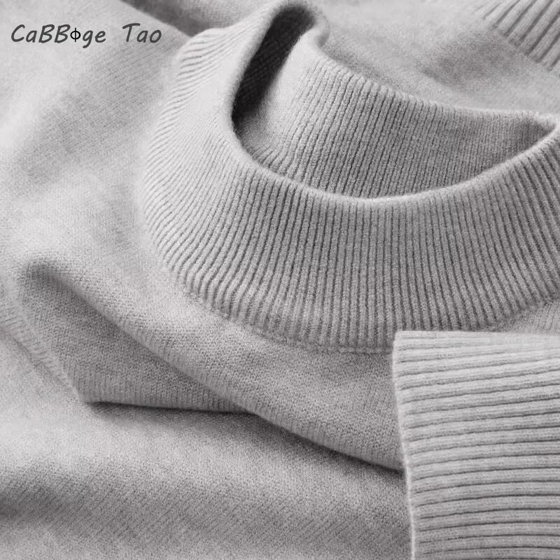 SaneShoppe-Men's Mock Turtleneck Sweater - Stylish Autumn Pullover