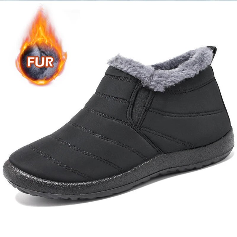 SaneShoppe - Boots Men Snow Outdoor Mens Fur Shoes Men's Winter Boots Hiking Ankle Boots Waterproof Men Shoes Work Shoes Footwear