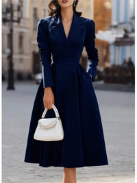 SaneShoppe - Casual Long Sleeve Maxi Dress Women 2025 Autumn Winter Party A - line Slim Dresses Elgant Vestidos