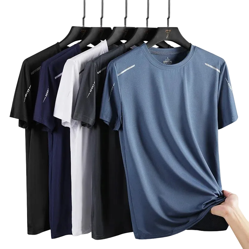 SaneShoppe - CHRLCK Men's Running Quick Drying T-shirts Breathable Hiking Fishing Tees Soft Elasticity Outdoor Sports Short Shirt Summer