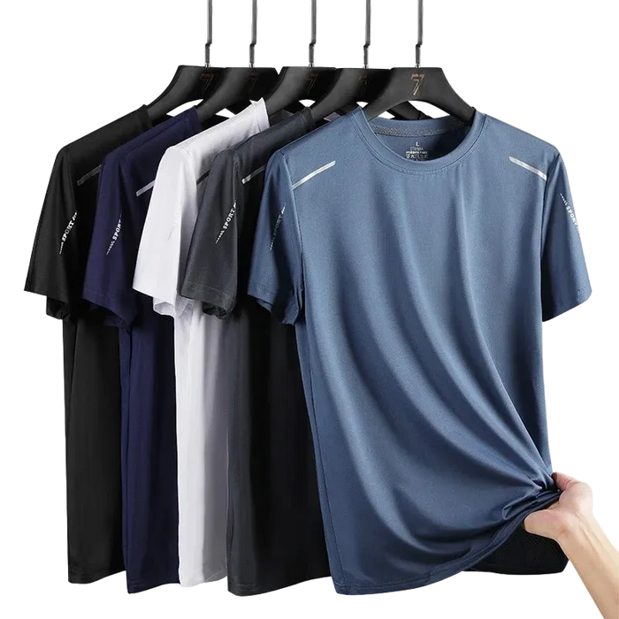SaneShoppe - CHRLCK Men's Running Quick Drying T-shirts Breathable Hiking Fishing Tees Soft Elasticity Outdoor Sports Short Shirt Summer