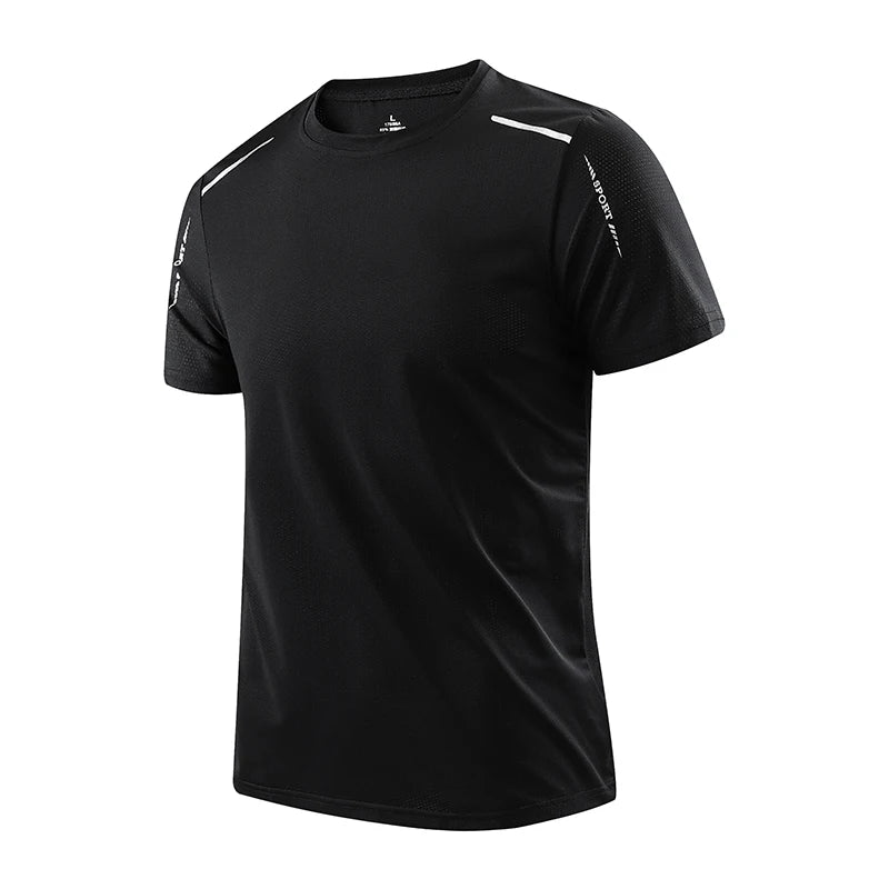 SaneShoppe - CHRLCK Men's Running Quick Drying T-shirts Breathable Hiking Fishing Tees Soft Elasticity Outdoor Sports Short Shirt Summer