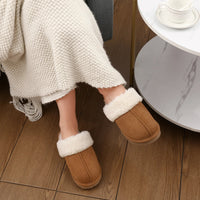 SaneShoppe - Comwarm Winter Fluffy Fur Slippers for Women Warm New Home Slippers Faux Fur House Mules Shoes Indoor Bedroom Comfy Fuzzy Slides