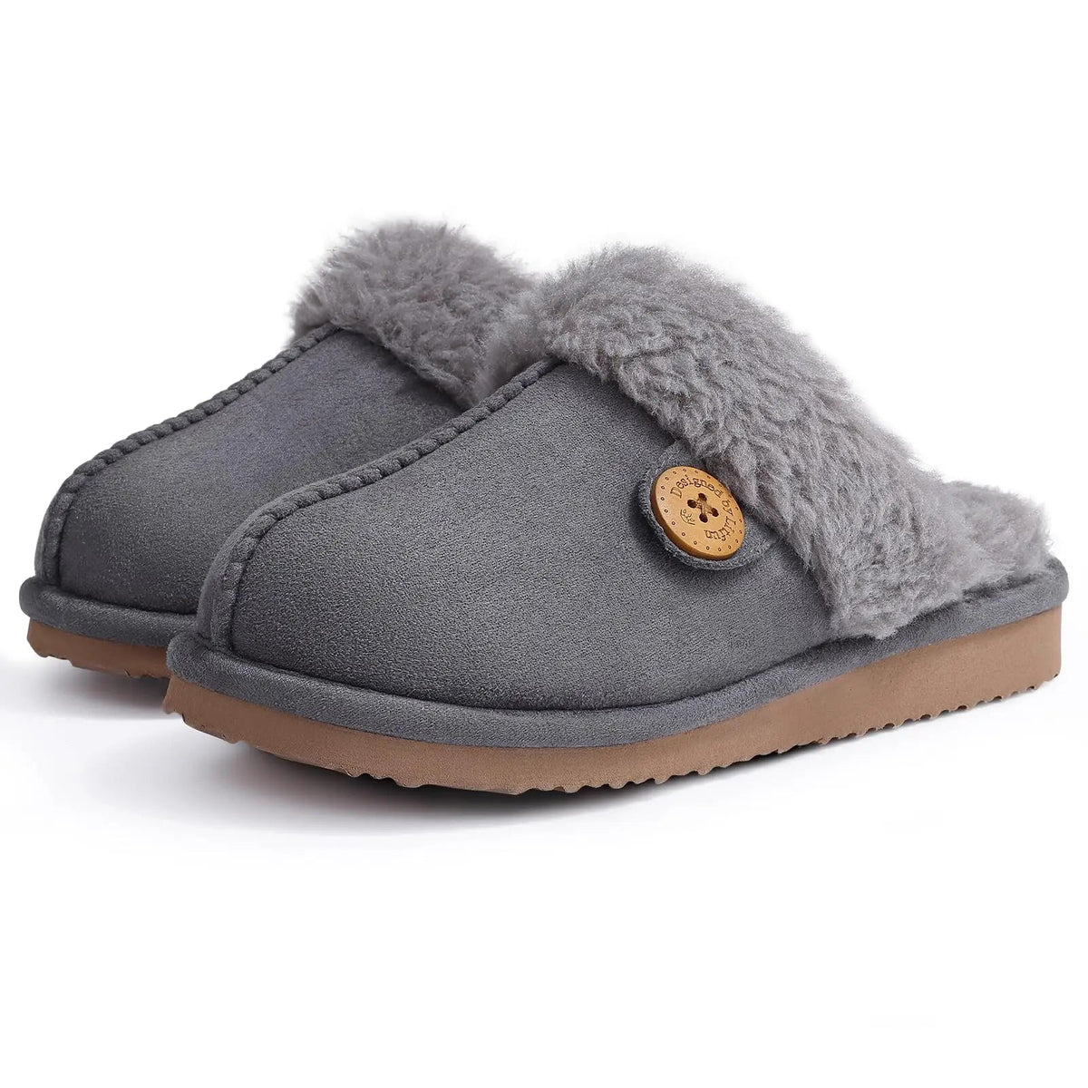 SaneShoppe - Comwarm Winter Fluffy Fur Slippers for Women Warm New Home Slippers Faux Fur House Mules Shoes Indoor Bedroom Comfy Fuzzy Slides