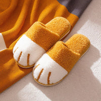 SaneShoppe-Cozy Cat Paw Designer Fur Slippers - Comwarm Winter Plush House Shoes for Bedroom and Indoor