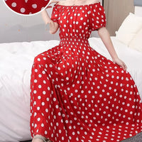 SaneShoppe-2025 Women's High Waist Printed Bohemian Floral Cotton Dress