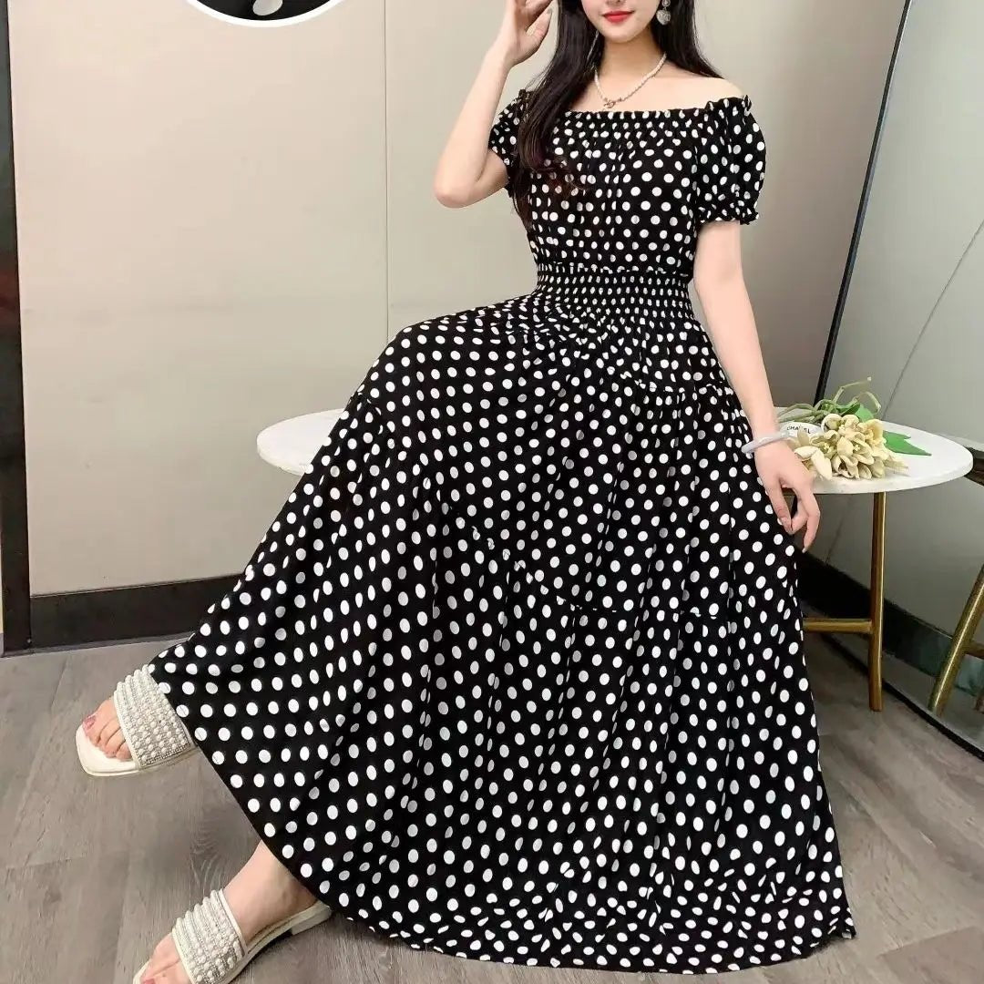 SaneShoppe-2025 Women's High Waist Printed Bohemian Floral Cotton Dress