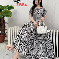 SaneShoppe-2025 Women's High Waist Printed Bohemian Floral Cotton Dress