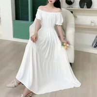 SaneShoppe-2025 Women's High Waist Printed Bohemian Floral Cotton Dress