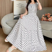 SaneShoppe-2025 Women's High Waist Printed Bohemian Floral Cotton Dress