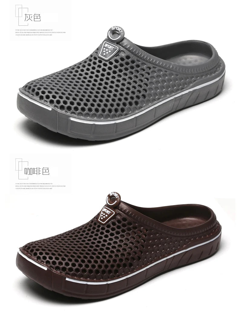 SaneShoppe - Couple Style Men's and Women's Slippers, Clogs, Mules, Solid Color Slip - Ons, Breathable Summer