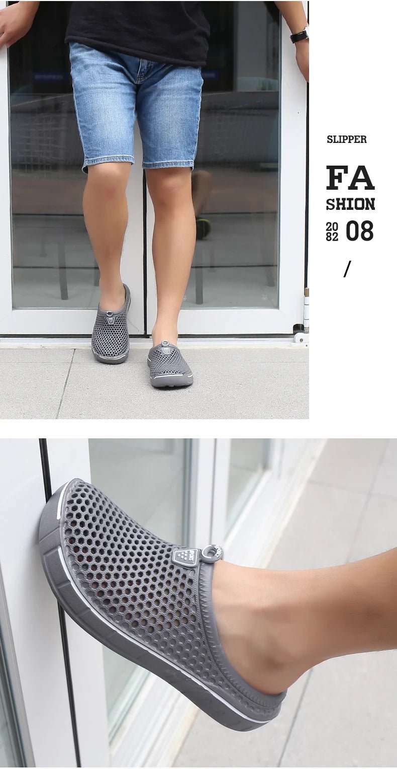 SaneShoppe - Couple Style Men's and Women's Slippers, Clogs, Mules, Solid Color Slip - Ons, Breathable Summer