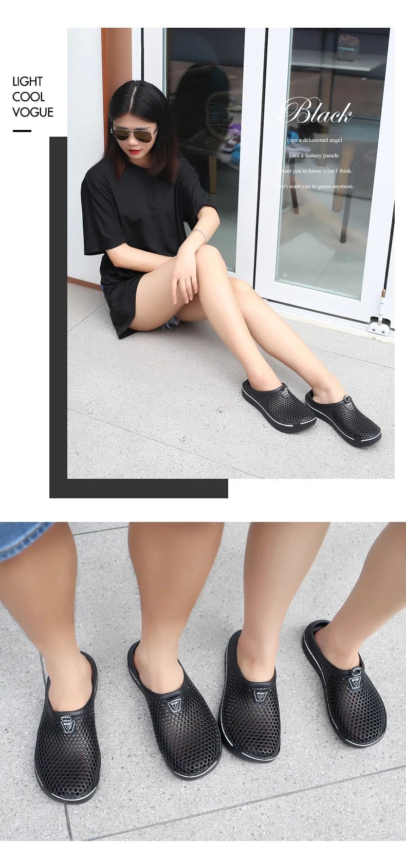 SaneShoppe - Couple Style Men's and Women's Slippers, Clogs, Mules, Solid Color Slip - Ons, Breathable Summer