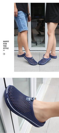 SaneShoppe - Couple Style Men's and Women's Slippers, Clogs, Mules, Solid Color Slip - Ons, Breathable Summer