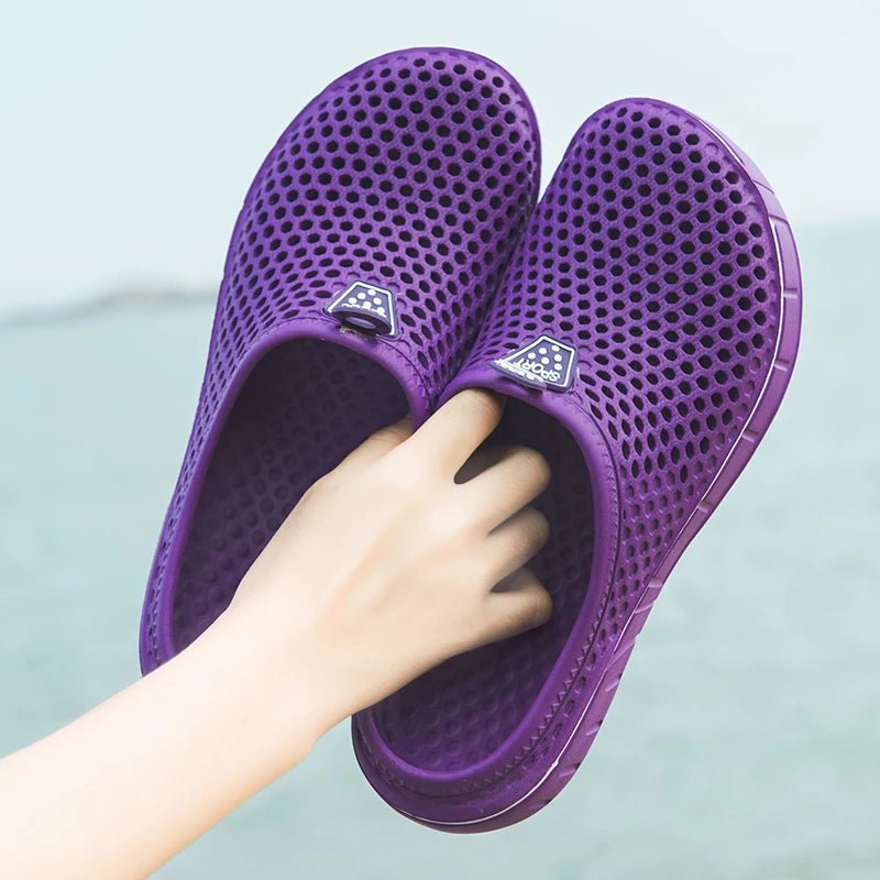 SaneShoppe - Couple Style Men's and Women's Slippers, Clogs, Mules, Solid Color Slip - Ons, Breathable Summer