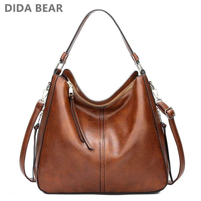 SaneShoppe - DIDABEAR Hobo Bag Leather Women Handbags Female Leisure Shoulder Bags Fashion Purses Vintage Bolsas Large Capacity Tote bag