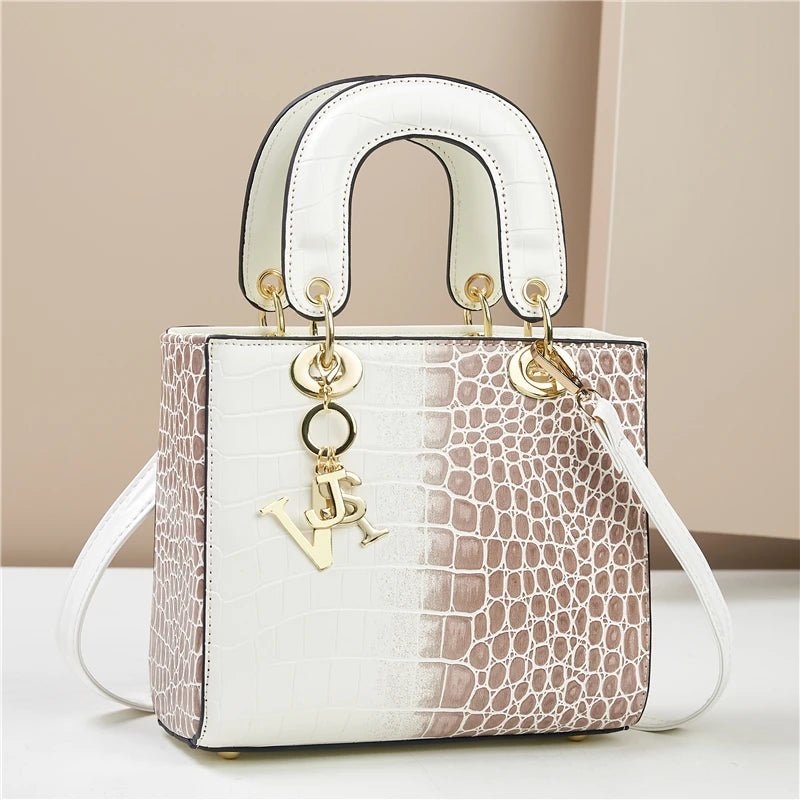 SaneShoppe-Alligator Print Fashion Handbag for Women, Versatile Travel Crossbody Bag
